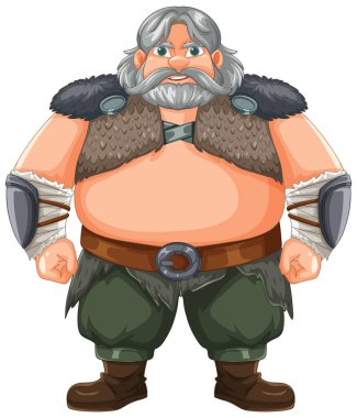 Illustration of a bearded warrior in armor clipart