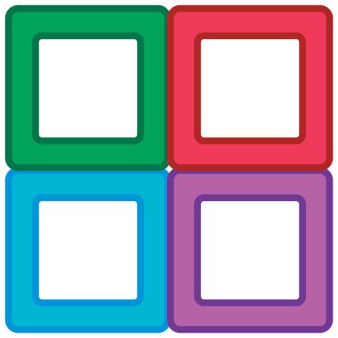 Dikensiz desenli dört renkli kare.