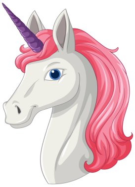 Pembe yeleli ve boynuzlu bir tek boynuzlu at.