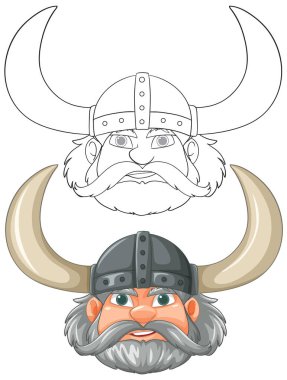 Viking savaşçısının rengi ve ana hatları
