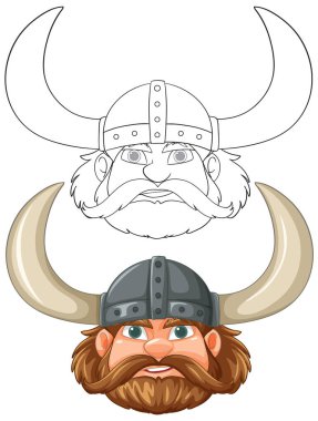 Viking savaşçısının rengi ve ana hatları