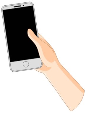 Modern bir akıllı telefon cihazını tutan bir el.