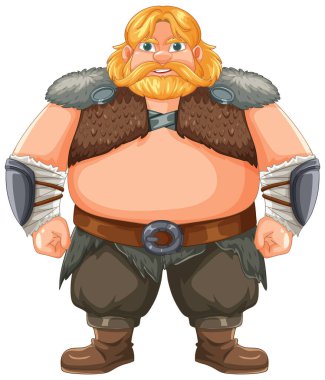 Zırhı ve kürkü olan sarışın Viking savaşçısı.