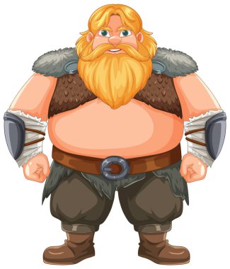 Geleneksel giyinmiş sakallı Viking savaşçısı