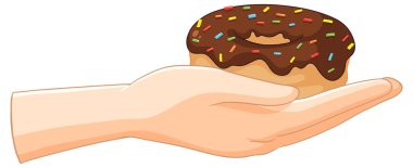 Çörek ikram eden bir elin tasviri