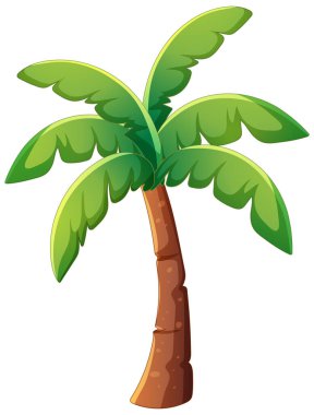 Yemyeşil yaprakları olan canlı bir palmiye ağacı.