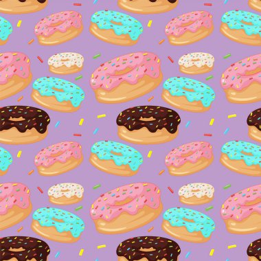 Mora boyanmış canlı çörekler.