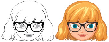 Sarı saçlı bir kadının vektör sanatı