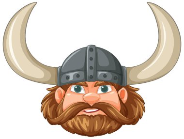 Miğferli ve boynuzlu Viking savaşçısı