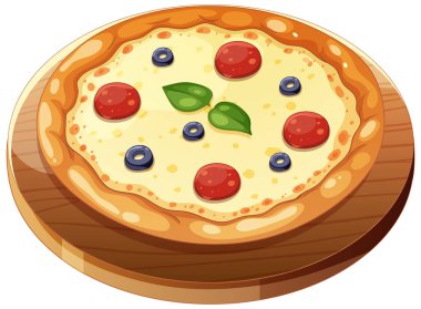 Soslu pizzanın vektör illüstrasyonu
