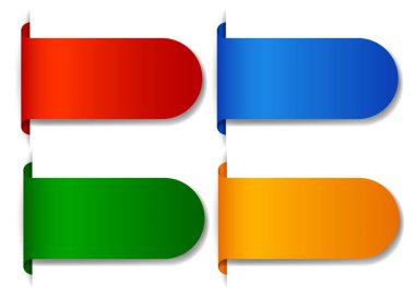 Dört canlı bayrak kırmızı, mavi, yeşil, turuncu