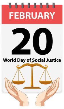 Sosyal adalet bilincini vurgulayan takvim sayfası