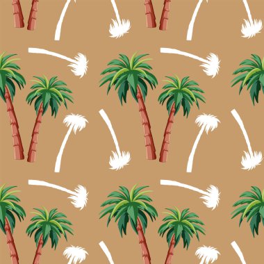 Seamless vector illustration of palm trees clipart