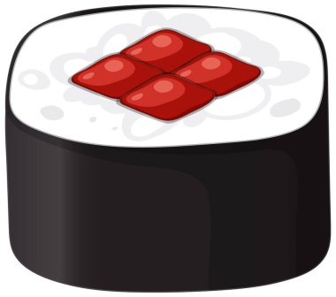 Kırmızı başlıklı ayrıntılı suşi rulosu