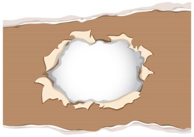 Yırtılmış kağıt boş bir beyaz boşluk ortaya çıkarıyor