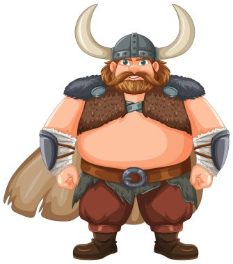 Güçlü, sakallı bir Viking savaşçı karakteri.
