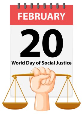 Adalet ve el terazili takvim sayfası