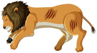 Kararlılıkla yürüyen bir aslan tasviri