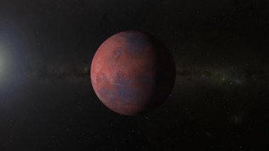 Mars 'ın yıldızlı arka planda döndüğünü gösteren animasyon