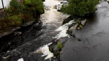 Şelale ve yeşillikle akan nehir