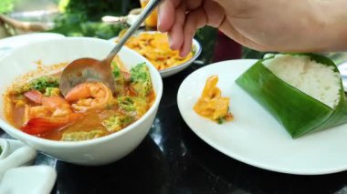 Tay ekşi çorbasını tabağa koy.