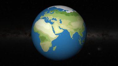 Dünya 'nın Riyad' a döndüğü ve yakınlaştığı animasyon