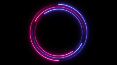 Renkleri titreşen ve değişen animasyon neon halkaları