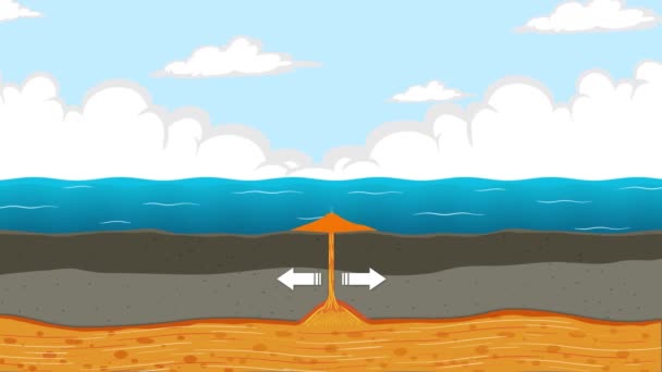 Tectonic plates moving apart under the ocean