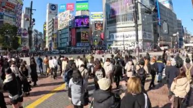 Yayalar işlek bir şehir kavşağından geçiyor