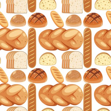 Çeşitli ekmek türlerinin kusursuz deseni