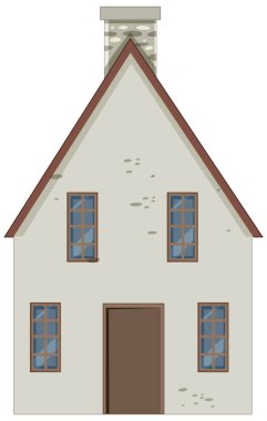 Pencereli ve bacalı basit bir ev.