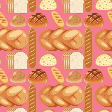 Ekmek çeşitleri pürüzsüz bir düzende sıralanmış