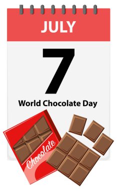 Çikolata ve ambalajlı takvim sayfası