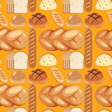 Ekmek çeşitleri pürüzsüz bir düzende sıralanmış