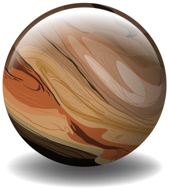 Küresel bir tasarım. Topraksı, girdap şekilli.