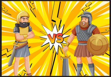 İki zırhlı savaşçı çatışmaya giriyor.