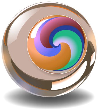 Parlak bir küreye sarılı canlı bir girdap.