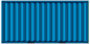 Nakliye ve ticaret için mavi bir konteynır.