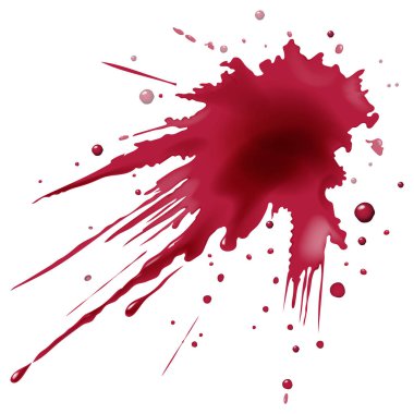 A vibrant vector illustration of a red paint splash, showcasing dynamic movement and fluidity with realistic shading and highlights clipart