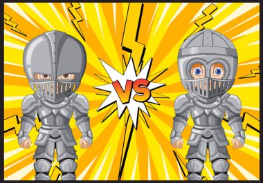 İki zırhlı şövalye çatışmada karşı karşıya.