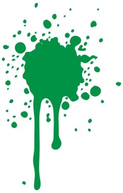 Dinamik yeşil boya serpintileri kalın damlalar ve sıçramalarla, yaratıcı projeler ve modern tasarımlar için mükemmel.