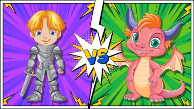 Bir şövalye, neşeli bir ejderhayla karşılaşır.