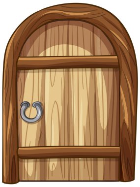 Eşsiz sapı olan büyüleyici ahşap bir kapı.