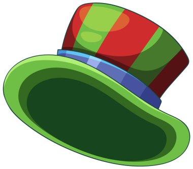 Cesur renkleri ve pürüzsüz gölgesi olan palyaço şapkasının canlı vektör çizimi. Oyuncu tasarımlar ve yaratıcı projeler için ideal