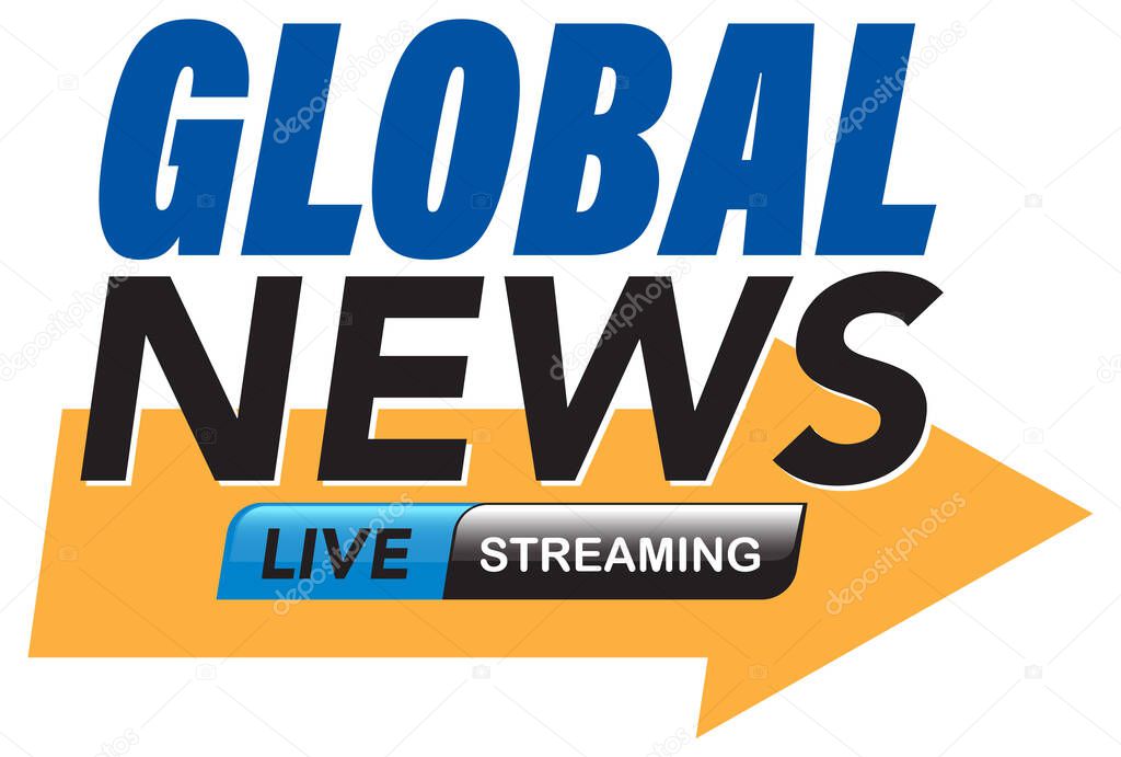 Bold vector illustration of a news logo featuring dynamic typography and a vibrant color scheme, ideal for media branding