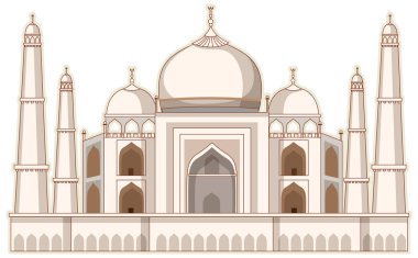 İkonik Taj Mahal 'in detaylı vektör sanatı