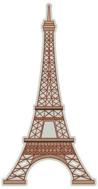 Eiffel Kulesi 'nin şekillendirilmiş tasviri, temiz çizgiler ve sessiz renkler kullanılarak, mimari zarafet ve basitliği vurgulanıyor.