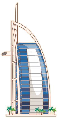 Dubai 'nin ünlü lüks otelinin tasviri.