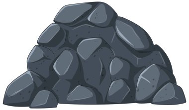 Dijital ve yazdırma medyası için ideal, pürüzsüz gölgeleme ve temiz çizgileri olan bir yığın koyu taşın vektör illüstrasyonu