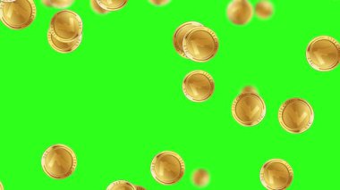 Litecoin sikkelerinin canlanması canlı yeşil bir arkaplana karşı çağlayarak dinamik ve canlı bir görsel etki yaratır.